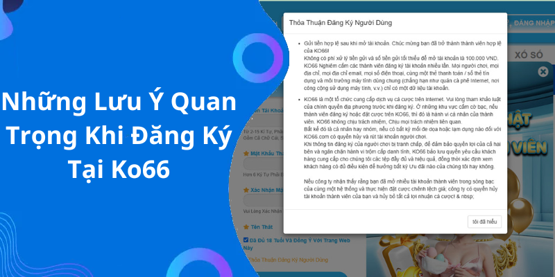 Những Lưu Ý Quan Trọng Khi Đăng Ký Tại Ko66